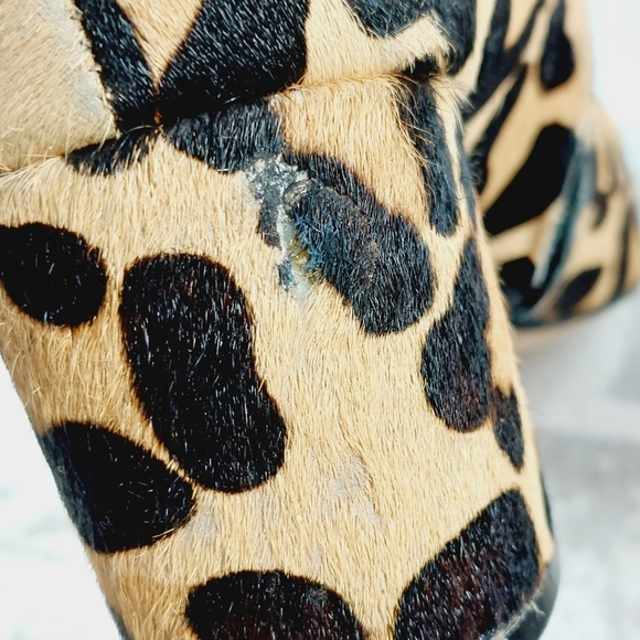 Halogen Black & Brown Leopard Printed Block Heel Ankle Boots C1049 - Picture 12 of 16